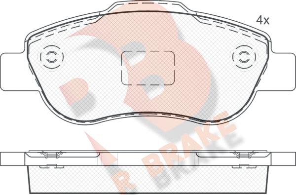 R Brake RB1659 - Kit de plaquettes de frein, frein à disque cwaw.fr