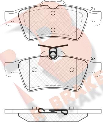 R Brake RB1651 - Kit de plaquettes de frein, frein à disque cwaw.fr