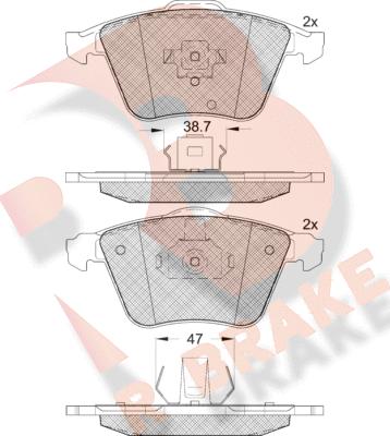 R Brake RB1652 - Kit de plaquettes de frein, frein à disque cwaw.fr