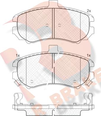 R Brake RB1666 - Kit de plaquettes de frein, frein à disque cwaw.fr