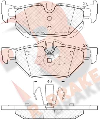 R Brake RB1663 - Kit de plaquettes de frein, frein à disque cwaw.fr