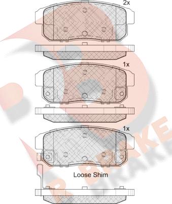 R Brake RB1667 - Kit de plaquettes de frein, frein à disque cwaw.fr