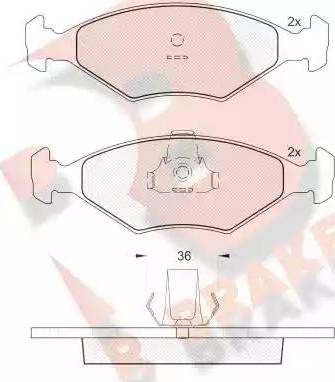 R Brake RB1604 - Kit de plaquettes de frein, frein à disque cwaw.fr