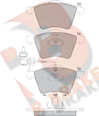 R Brake RB1605 - Kit de plaquettes de frein, frein à disque cwaw.fr