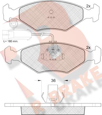 R Brake RB1603 - Kit de plaquettes de frein, frein à disque cwaw.fr