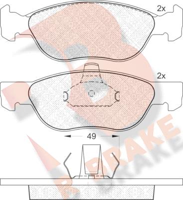 R Brake RB1602 - Kit de plaquettes de frein, frein à disque cwaw.fr