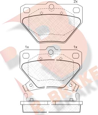 R Brake RB1607 - Kit de plaquettes de frein, frein à disque cwaw.fr