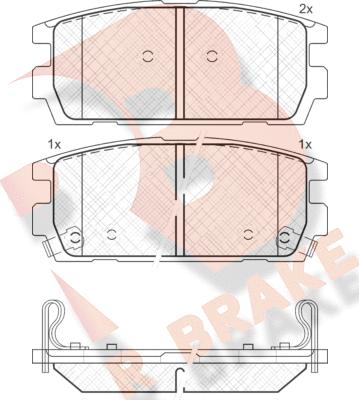 R Brake RB1615 - Kit de plaquettes de frein, frein à disque cwaw.fr