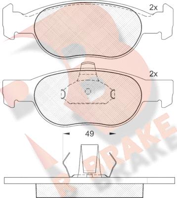 R Brake RB1616 - Kit de plaquettes de frein, frein à disque cwaw.fr