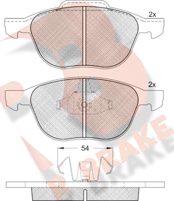 R Brake RB1617-399 - Kit de plaquettes de frein, frein à disque cwaw.fr