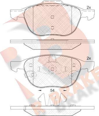 R Brake RB1617-203 - Kit de plaquettes de frein, frein à disque cwaw.fr