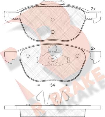 R Brake RB1617 - Kit de plaquettes de frein, frein à disque cwaw.fr