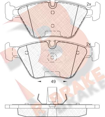 R Brake RB1686 - Kit de plaquettes de frein, frein à disque cwaw.fr