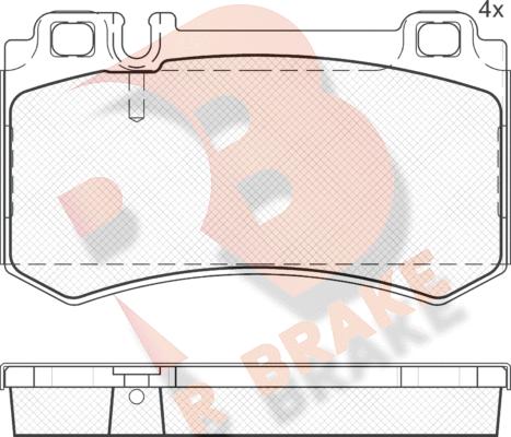 R Brake RB1680 - Kit de plaquettes de frein, frein à disque cwaw.fr