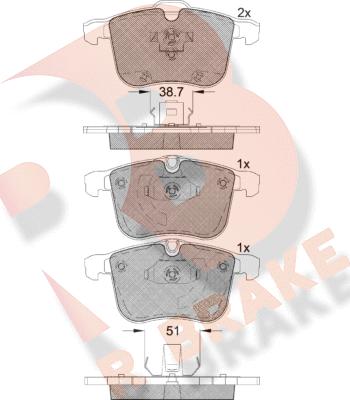 R Brake RB1681 - Kit de plaquettes de frein, frein à disque cwaw.fr