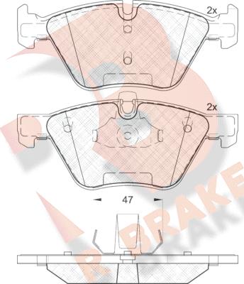 R Brake RB1683-203 - Kit de plaquettes de frein, frein à disque cwaw.fr