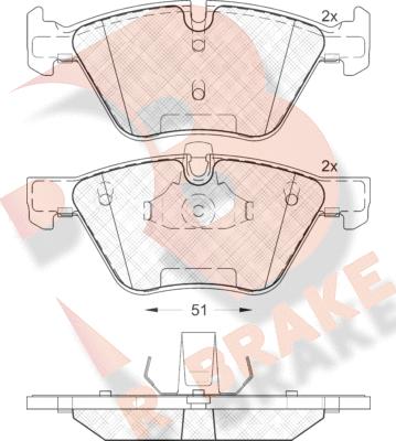 R Brake RB1683 - Kit de plaquettes de frein, frein à disque cwaw.fr