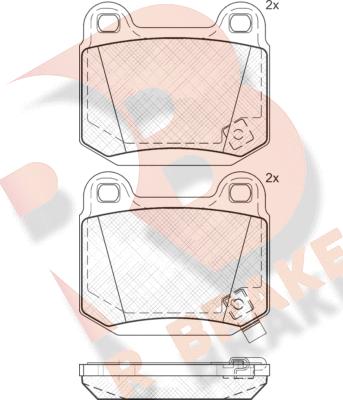 R Brake RB1634 - Kit de plaquettes de frein, frein à disque cwaw.fr