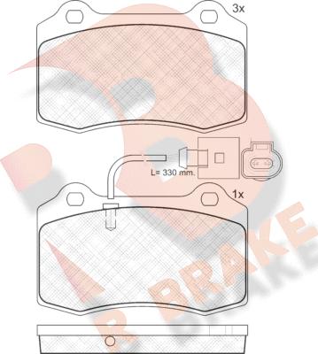 R Brake RB1636 - Kit de plaquettes de frein, frein à disque cwaw.fr