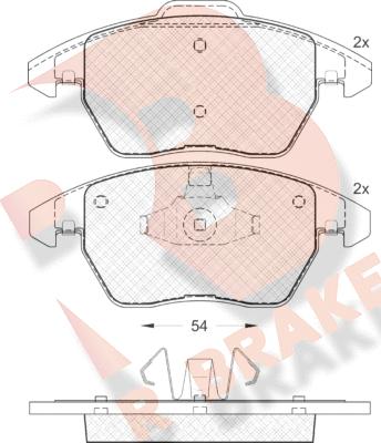 R Brake RB1637 - Kit de plaquettes de frein, frein à disque cwaw.fr