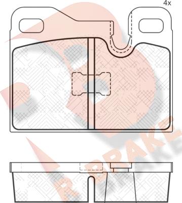 R Brake RB1624 - Kit de plaquettes de frein, frein à disque cwaw.fr