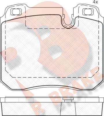 R Brake RB1625 - Kit de plaquettes de frein, frein à disque cwaw.fr