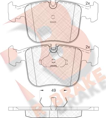 R Brake RB1628 - Kit de plaquettes de frein, frein à disque cwaw.fr