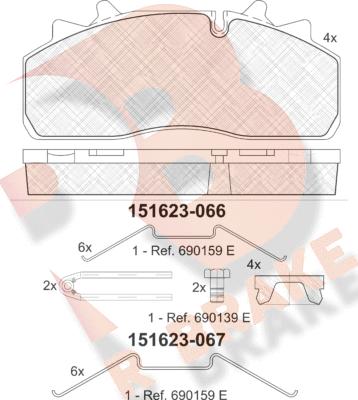 R Brake RB1623 - Kit de plaquettes de frein, frein à disque cwaw.fr