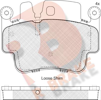 R Brake RB1627 - Kit de plaquettes de frein, frein à disque cwaw.fr