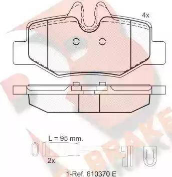 R Brake RB1676 - Kit de plaquettes de frein, frein à disque cwaw.fr