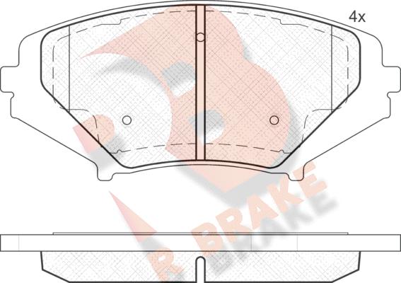 R Brake RB1670 - Kit de plaquettes de frein, frein à disque cwaw.fr