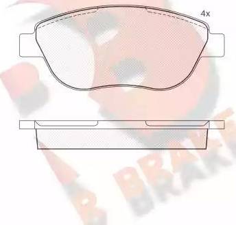 R Brake RB1673 - Kit de plaquettes de frein, frein à disque cwaw.fr