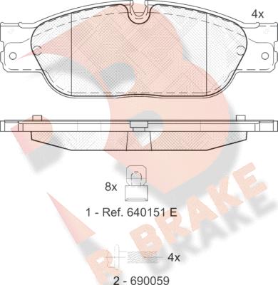 R Brake RB1672 - Kit de plaquettes de frein, frein à disque cwaw.fr