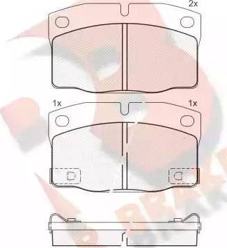 R Brake RB1093 - Kit de plaquettes de frein, frein à disque cwaw.fr