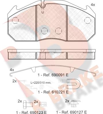 R Brake RB1040-113 - Kit de plaquettes de frein, frein à disque cwaw.fr