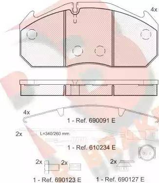 R Brake RB1040-112 - Kit de plaquettes de frein, frein à disque cwaw.fr