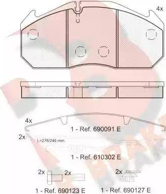 R Brake RB1040-120 - Kit de plaquettes de frein, frein à disque cwaw.fr