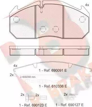 R Brake RB1040-127 - Kit de plaquettes de frein, frein à disque cwaw.fr