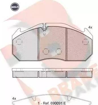 R Brake RB1040 G - Kit de plaquettes de frein, frein à disque cwaw.fr