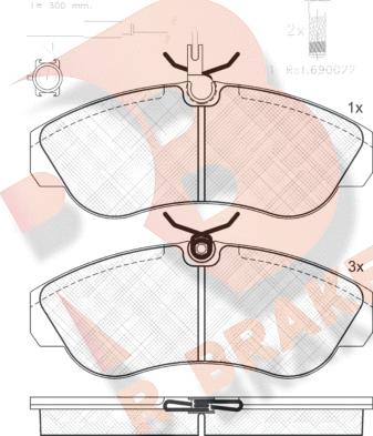 R Brake RB1054-203 - Kit de plaquettes de frein, frein à disque cwaw.fr