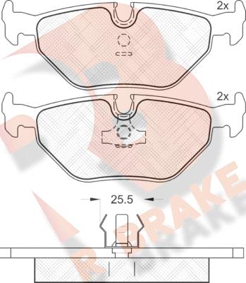 R Brake RB1051 - Kit de plaquettes de frein, frein à disque cwaw.fr