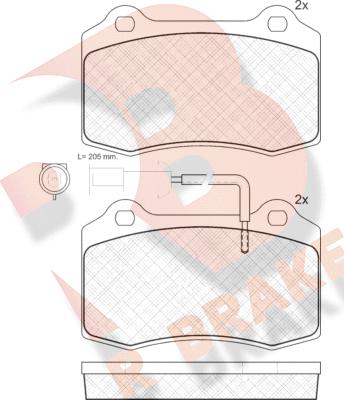 R Brake RB1058 - Kit de plaquettes de frein, frein à disque cwaw.fr