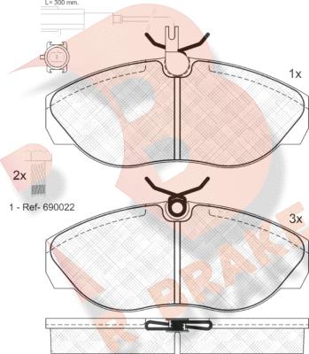 R Brake RB1053-203 - Kit de plaquettes de frein, frein à disque cwaw.fr