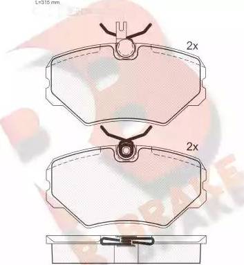 R Brake RB1052 - Kit de plaquettes de frein, frein à disque cwaw.fr