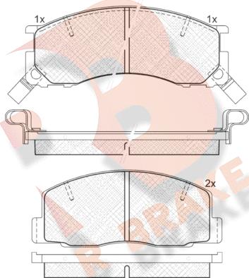 R Brake RB1057 - Kit de plaquettes de frein, frein à disque cwaw.fr