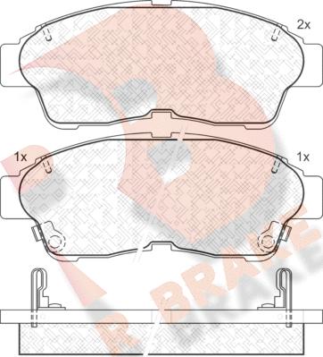 R Brake RB1005 - Kit de plaquettes de frein, frein à disque cwaw.fr