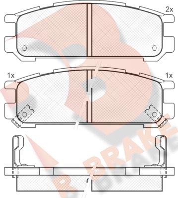 R Brake RB1000 - Kit de plaquettes de frein, frein à disque cwaw.fr