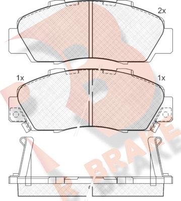 R Brake RB1019 - Kit de plaquettes de frein, frein à disque cwaw.fr