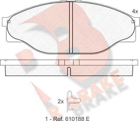 R Brake RB1010 - Kit de plaquettes de frein, frein à disque cwaw.fr