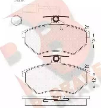 R Brake RB1013 - Kit de plaquettes de frein, frein à disque cwaw.fr